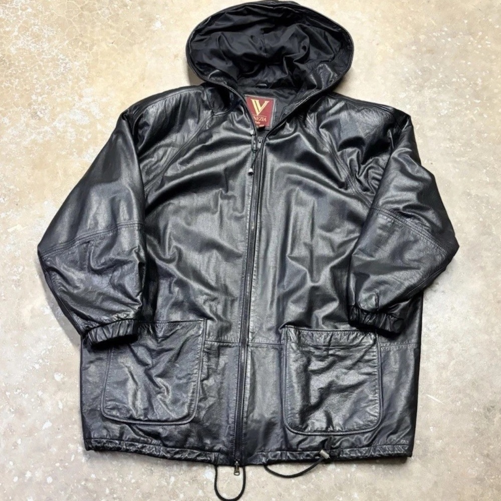 Venezia WOMEN BLACK LEATHER JACKET (XL)…..